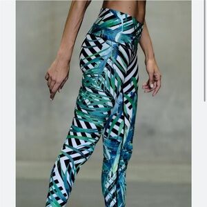 Niyama Sol Blue and Green Patterned Swim Leggings